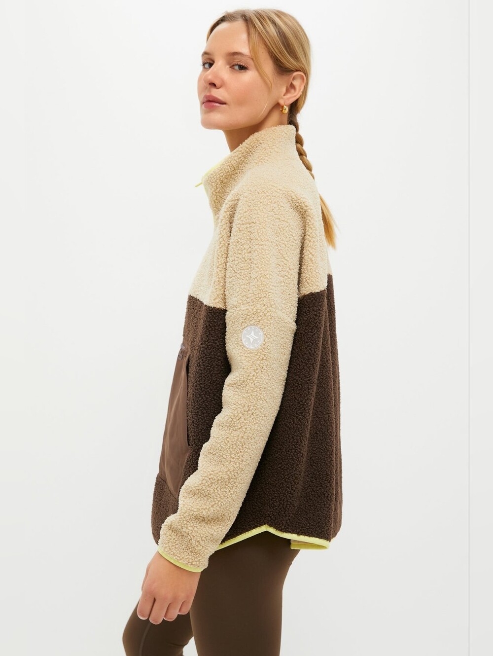 {Tnuck Sport} Brown Fleece Cady Quarter Zip - SIZE XS - Picture 3 of 16